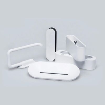 Original xiaomi HL bathroom 5 in1 sets for Soap Tooth Hook Storage Box and Phone Holder for Bathroom Shower Room Tool
