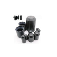 251020pcs black Diameter 10 ~ 65mm Heat Shrink End Seal Cap PE Insulated Wrap Wire Protect Cover Bottom Cable Sleeve