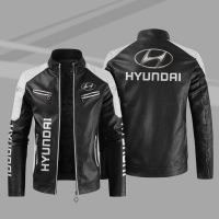 Hyundai LOGO Jacket Windbreaker PALISADE Sonata Elantra Santa Fe Tucson GENESIS Veloster Azera ix25 IX35 Car Driving Leather Long Sleeve Thin Rain Jacket