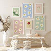 Aesthetic Daisy Botanical Floral Wall Art Print-เหมาะสำหรับตกแต่งสถานรับเลี้ยงเด็กและบ้าน