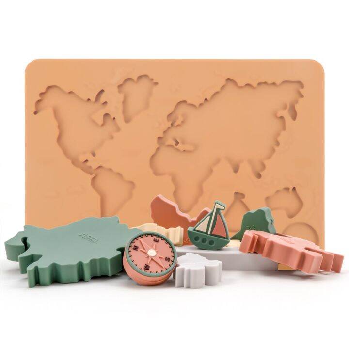 Dropshipping Center World Map Puzzle Baby Toy Montessori Educational Cognition Intelligence