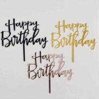 Happy Birthday Cake Topper Acrylic Letter Cake Toppers Party Supplies Happy Birthday Black Cake Decorations Boy