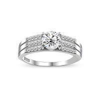 Silverthai Jewelry Cubic Zirconia Love Ring  , 925 Silver Cubic Zirconia Engagement Rings  , แหวนเงินแแท้ 92.5% จับเพชร CZ แฟชั่น สไตล์อินเทรนด์