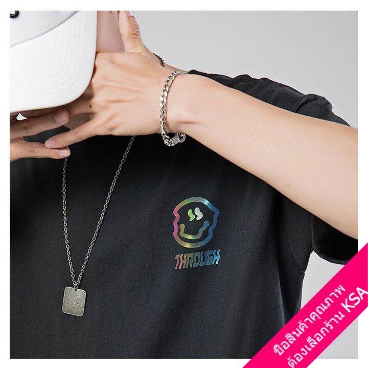 miinshop-เสื้อผู้ชาย-เสื้อผ้าผู้ชายเท่ๆ-เสื้อยืดแขนสั้นสไตล์เกาหลีผู้ชาย-oversize-เสื้อผ้าแฟชั่นวัยรุ่น-เรืองแสง-เสื้อโอเวอร์ไซส์แนวสตรีท-อทรงหลวม-xxl-เสื้อผู้ชายสไตร์เกาหลี