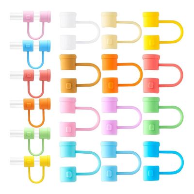 36 Piece Reusable Silicone Straw Cover Colorful Dust-Proof Straw Plug For 8mm Straws Home Kitchen Party Decoration