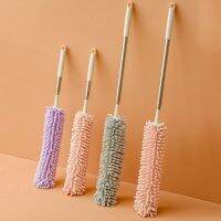 [COD] Household retractable electrostatic adsorption chenille duster stainless steel extended ceiling dust brush feather