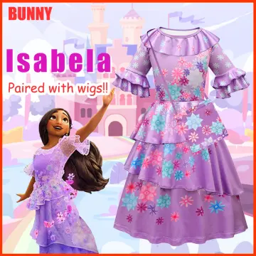 Isabela Encanto Girls Dress Isabella Madrigal Outfit Isabel Disney