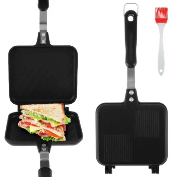 Double Sided Frying Pan, Sandwich Grill Maker With Non Stick Cast