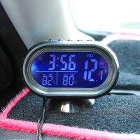 Factory Wholesale Car Digital Clock Automobile Clock LED Lighted Auto Dual Temperature Gauge Voltmeter Voltage Tester