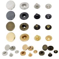 10set/lot 10mm 12mm 15mm Metal Brass Press Studs Sewing Button Snap Fasteners Sewing Leather Craft Clothes Bags DIY Accessories Haberdashery