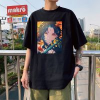 มีสินค้า Harajuku Genshin Impact Xiao เสื้อยืดฤดูร้อน Streetwear Kawaii การ์ตูน Morax และ Qiqi กราฟิกขนาดใหญ่ O-Neck แขนสั้น