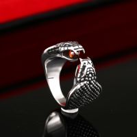 {Xixi Ornamorations} Anillo De Serpiente De Animal De Piedra Roja Punk Para Hombres Y Mujeres Anajustable De Turapera De Cobra De Rey Gótico Joyeria De Acero Oxidatable Regalo Al Por Mayor