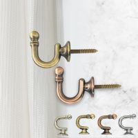 【LZ】 1Pair Curtain Wall Hook Wall Hook Pair European Light Luxury Living Room Curtain Storage Hook Punched Alloy Hook Accessories