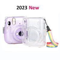 （misty shop）เคสป้องกันกล้องถ่ายภาพโปร่งใส,สำหรับ Fujifilm Instax Mini 12 11 9 8กระเป๋าใส่โน๊ตบุ๊คแบบพกพาอุปกรณ์สวมครอบพร้อมสายคล้องไหล่ Instax กระเป๋าเก็บของ