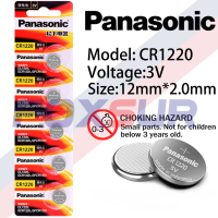 Original 5PCS Panasonic CR1220 แบตเตอรี่ปุ่มเซลล์แบบเหรียญ 3V แบตเตอรี่ลิเธียมสำหรับรีโมทคอนโทรลรถ