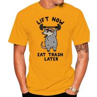 Lift Now Eat Trash Later Opossum Mens T-Shirt