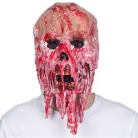 ฮาโลวีน Bloody Face หน้ากากผีดิบชุดน่ากลัวปาร์ตี้คอสเพลย์ Ghost สยองขวัญหมวก Latex Melting Blood Skull หน้ากาก