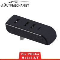 AUTOMECHANIST Glove Box Docking Station For Tesla Model Y Model 3 Quick Charger 3 USB 1 PD Flocking Adapter Splitter Extension