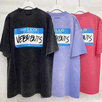 Multi Color Vetements เสื้อยืดพิมพ์ชื่อของฉันคือ Vetements T s Vintage Wash Water Make Old แขนสั้น Top Tee คู่