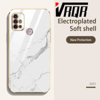 VRQR สำหรับ Motorola MOTO G30 MOTO G20 MOTO G10 เคสโทรศัพท์ 6DStraight ขอบชุบหินอ่อนสายคล้องซิลิโคนนิ่มหรูหราคุณภาพสูงดีไซน์ใหม่ป้องกันใหม่