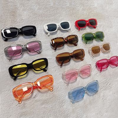 15 Colors New Fashion Vintage Small Rectangle Frame Sunglasses UV400 For Women Summer Retro Punk Sun Shades  Square Eyewear Cycling Sunglasses