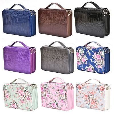PU Leather Penal for Girls Boys Pen Box Big Cartridge Bag 200 Holes School Pencil Case 4 Layers Pencilcase Stationery Kit