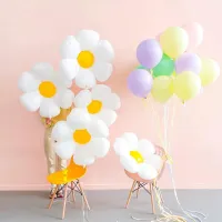 Korean INS Daisy Balloon Yellow SunFlower Foil Balloons Birthday Party Decorations Wedding Party Needs
