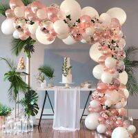 1Set Rose Gold Balloon Arch Garland Kit Clear Premium Latex Balloons Wedding Bridal Baby Shower Birthday Bachelorett Party Decor