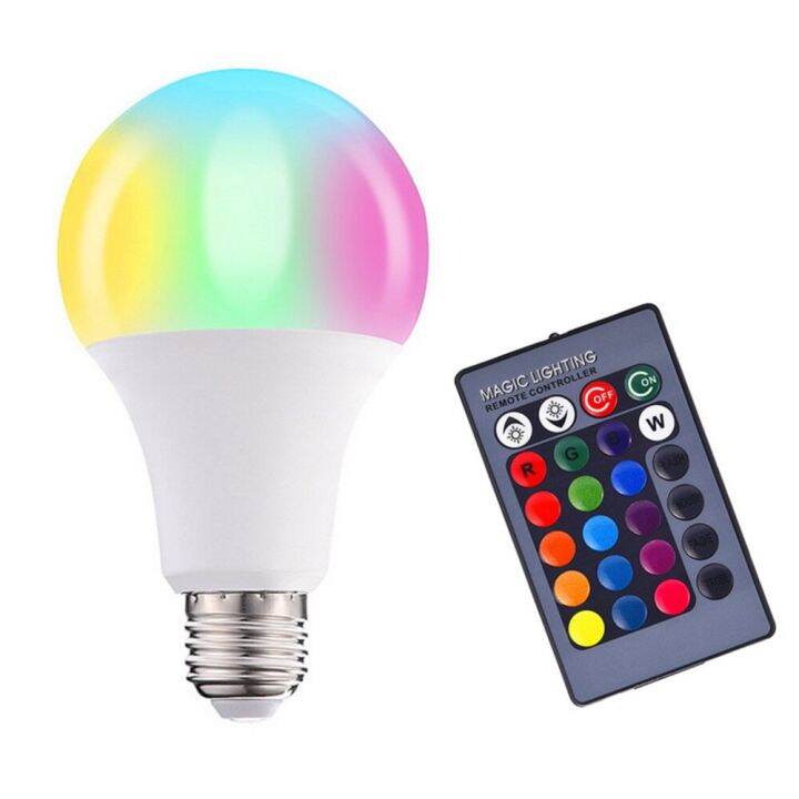 hot-on-sale-lan84-ไฟหลอดไฟ-led-rgb-e27-110v-220v-5w-10w-15w-20w-โคมไฟ-rgb-เปลี่ยนสีได้ด้วยรีโมท-ir-โหมดการควบคุม