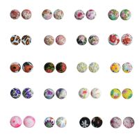 【YF】☈  10pcs 15mm New Colorful Alphabet Dot Pattern Food Grade Silicone Beads Making Keyring Keychain Accessorie