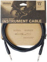 DAddario® สายแจ็คกีตาร์ 4.5 เมตร อย่างดี แบบหัวตรง/หัวตรง รุ่น Classic Series Instrument Cable PW-CGT-15