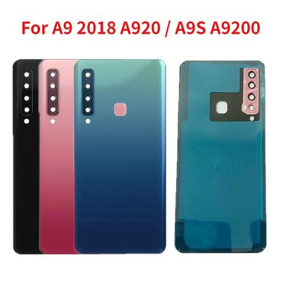 ✴▲♛ Back Glass For Samsung Galaxy A9 2018 A920 A9S A920F A9200 Battery Cover Rear Door Housing Case Replacement with Camera Lens