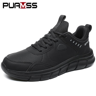 Leather Men Shoes Trend Casual Sneakers Men Outdoor Lightweight Non-slip Jogging Walking Shoes Male Footwear Chaussure Homme