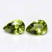 2.25 ct(2 ชิ้น) เพอริดอท(Peridot) ทรงหยดน้ำ สีเขียวมะกอก