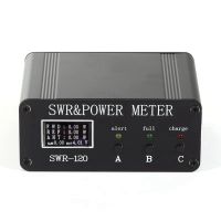 1 PCS SWR HF Short Wave Standing Wave Meter SWR and Power Meter+Battery+OLED FM AM CW SSB with Button 1.8MHz-50MHz Black