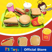 9 PCS Set Fast Food Burger Toys Miniature Dollhouse Hamburger Coke House Play Kitchen Ice Cream Kitchen Toys for Girls