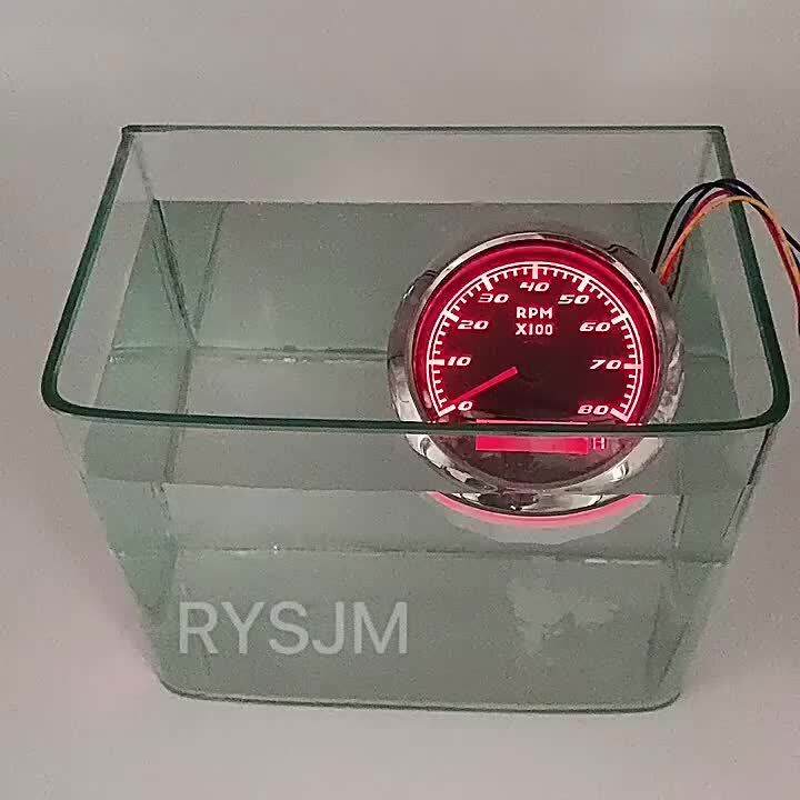 85mm Tachometer for Boat Digital Tacho Gauge 12v 24v 06000 RPM W