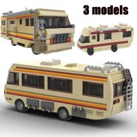 The Breaking Bad RV Model Simulation Truck Bus Car Building Blocks Bricks Movie Collection Walter White Pinkman Cooking Lab Toys Building Sets