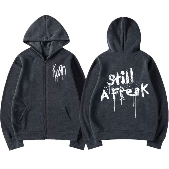 korn-มิวสิคคอนเสิร์ตวงร็อคเวิลด์ทัวร์เสื้อฮู้ดมีซิปผู้ชายวินเทจโลหะกอธิคโอเวอร์ไซส์ซิปขึ้นเสื้อกันหนาวพังค์ฮิปฮอปมีฮู้ด