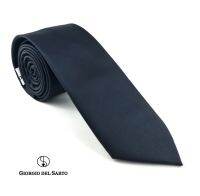 Giorgio Del Sarto Necktie H  7 cm Black with Fabric Texture เนคไทสีดำลายพื้นมีเท็กเจอร์