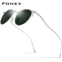 FONEX แว่นกันแดดแฟชั่นแท้ผู้ชายวินเทจแว่นตากันแดดโพลาไรซ์กลมเล็กสำหรับผู้หญิง2019ใหม่กระจกย้อนยุคเฉดสี UV400 8509