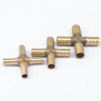 (2) Hose I/D 4/6/8/10/12/14/16/19mm Cross 4 Ways Brass Coupler Splicer Connectors Fittings Adapters