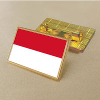 Monaco - Replica (5) - Replica flag pin 2.5*1.5cm zinc die cast PVC colour coated gold rectangular medallion badge with rectangular shape without added resin