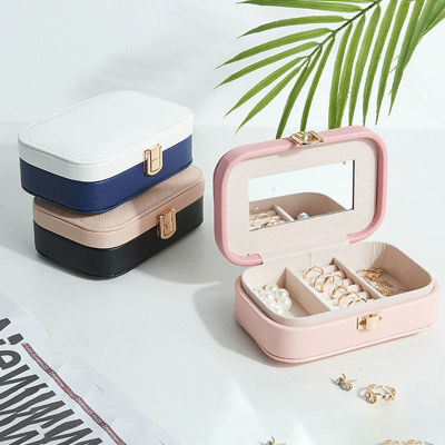 Large Capacity Jewelry Box Necklace Storage Box Storage Box With Mirror Jewelry Storage Box Convenient Storage Box