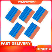 5pcs 4 inch Blue Scraper With Glue Replacement Suede Felt Edge Squeegee 3D Carbon Fiber Application Car Vinyl Wrap Tool 5A17