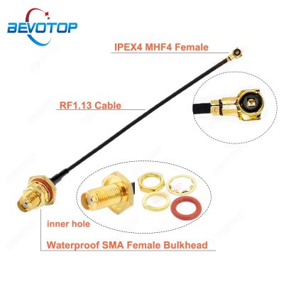 1pcs MHF4 Female to Waterproof SMA Female Bulkhead RF1.13 Cable 3g 4g WIFI Antenna Adapter RF Coaxial Pigtail Extension Jumper