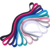 9 Pieces Thick Non-Slip Elastic Sport Headbands Hair Headbands Exercise Hair and Sweatbands for Women and Men Multicolor Towels