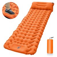 Outdoor Camping Sleeping Pad Inflatable Mattress with Pillows Travel Mat Folding Bed Ultralight Air Cushion Hiking Trekking Tool Sleeping Pads
