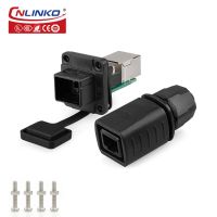 Cnlinko Waterproof Cat5e RJ45 Connector 8P8C Ethernet Cable Head Plug Gold-plated Panel Socket Network RJ45 Crimper Connector Cables