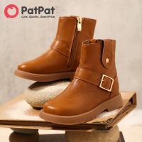 PatPat Shoes เด็กวัยหัดเดิน Kid Girl Boy รองเท้า Buckle Detail Solid Boots